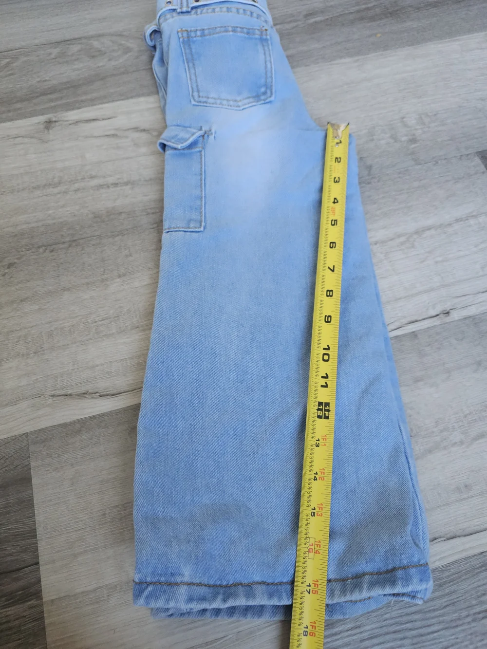 Soho Blue Denim Wide-Leg Cargo Jeans with Belt - Girls' Size 5